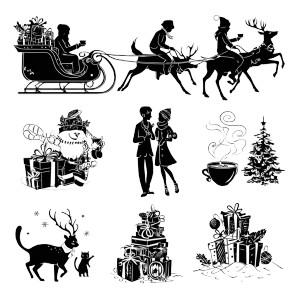 Holiday Silhouette Scenes Vinyl Car Decal Sticker – Waterproof & UV-Resistant 