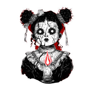 Possessed Doll Vinyl Car Decal Sticker – Waterproof & UV-Resistant 