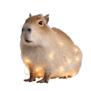 Colorful Capybara Lights Vinyl Car Decal Sticker – Waterproof & UV-Resistant 