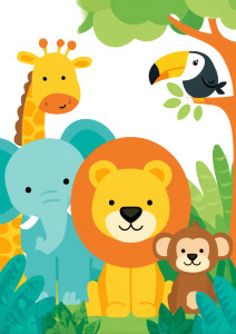 Jungle Friends Play Vinyl Car Decal Sticker – Waterproof & UV-Resistant 