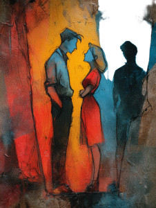 Distressed Couple Art Vinyl Car Decal Sticker – Waterproof & UV-Resistant Distressed Couple Art Vinyl Car Decal Sticker – Waterproof & UV-Resistant