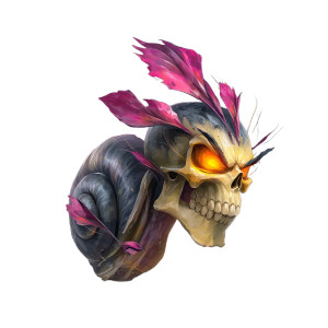 Fiery Skull Snail Vinyl Car Decal Sticker – Waterproof & UV-Resistant 