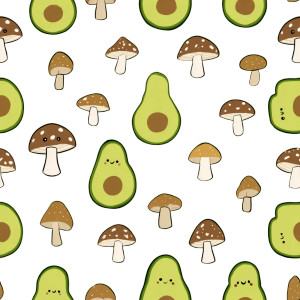 Avocado Mushrooms Vinyl Car Decal Sticker – Waterproof & UV-Resistant 