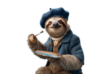 Painting Sloth Vinyl Car Decal Sticker – Waterproof & UV-Resistant Painting Sloth Vinyl Car Decal Sticker – Waterproof & UV-Resistant