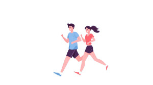 Happy Jogging Couple V2 Vinyl Car Decal Sticker – Waterproof & UV-Resistant 