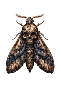 Death Moth Skull Vinyl Car Decal Sticker – Waterproof & UV-Resistant 