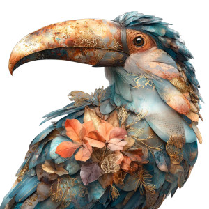 Elegant Paper Toucan Vinyl Car Decal Sticker – Waterproof & UV-Resistant 