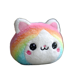 Rainbow Cat Plush Vinyl Car Decal Sticker – Waterproof & UV-Resistant 