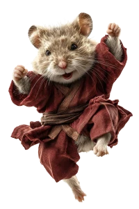 Kung Fu Hamster Vinyl Car Decal Sticker – Waterproof & UV-Resistant 