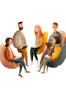 Diverse Professionals Chatting Vinyl Car Decal Sticker – Waterproof & UV-Resistant 