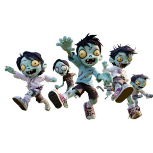 Zombie Boys Play Vinyl Car Decal Sticker – Waterproof & UV-Resistant 