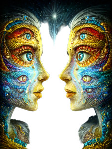 Mirrored Beings Glow Vinyl Car Decal Sticker – Waterproof & UV-Resistant 
