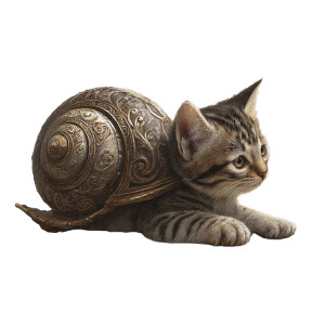 Fantasy Snail Cat Vinyl Car Decal Sticker – Waterproof & UV-Resistant 