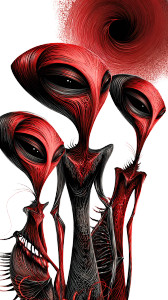 Red And Black Aliens Vinyl Car Decal Sticker – Waterproof & UV-Resistant 