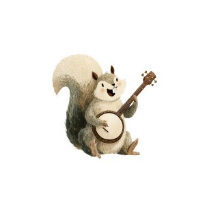 Happy Banjo Squirrel Vinyl Car Decal Sticker – Waterproof & UV-Resistant 