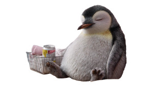 Dozing Emperor Penguin Vinyl Car Decal Sticker – Waterproof & UV-Resistant 