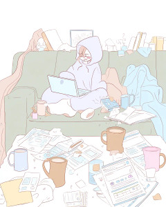 Overwhelmed Remote Worker Vinyl Car Decal Sticker – Waterproof & UV-Resistant 