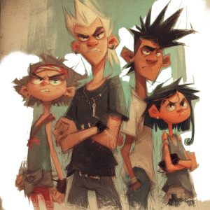 Punk Kids Concept Vinyl Car Decal Sticker – Waterproof & UV-Resistant 