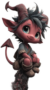 Chibi Devil Vinyl Car Decal Sticker – Waterproof & UV-Resistant 