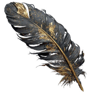 Black Gold Feather Vinyl Car Decal Sticker – Waterproof & UV-Resistant 