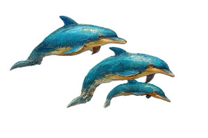 Leaping Dolphins Painting Vinyl Car Decal Sticker – Waterproof & UV-Resistant 