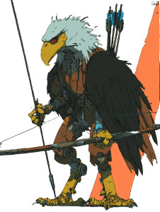 Robotic Eagle Archer Vinyl Car Decal Sticker – Waterproof & UV-Resistant 