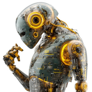 Futuristic Robotic Instructor Vinyl Car Decal Sticker – Waterproof & UV-Resistant 