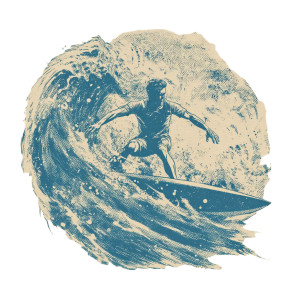 Vintage Surfer Illustration Vinyl Car Decal Sticker – Waterproof & UV-Resistant Vintage Surfer Illustration Vinyl Car Decal Sticker – Waterproof & UV-Resistant