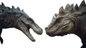 Dinosaur Duel Vinyl Car Decal Sticker – Waterproof & UV-Resistant 