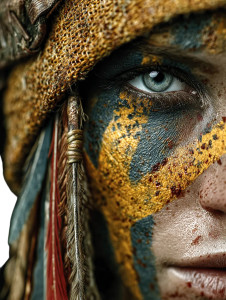 Native Warrior Girl Vinyl Car Decal Sticker – Waterproof & UV-Resistant 