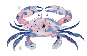 Celestial Crab Vinyl Car Decal Sticker – Waterproof & UV-Resistant 