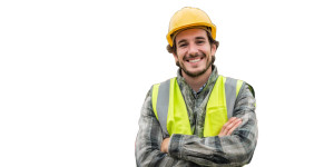 Smiling Construction Worker V9 Vinyl Car Decal Sticker – Waterproof & UV-Resistant 