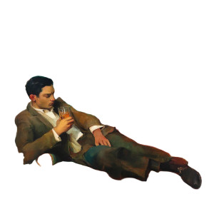 Contemplative Man Contrast Vinyl Car Decal Sticker – Waterproof & UV-Resistant 