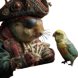 Pirate Squirrel & Parakeet Vinyl Car Decal Sticker – Waterproof & UV-Resistant 