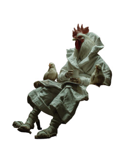 Cozy Rooster Family Vinyl Car Decal Sticker – Waterproof & UV-Resistant 