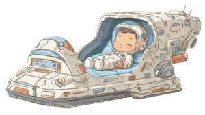 Sleeping Space Baby Vinyl Car Decal Sticker – Waterproof & UV-Resistant 