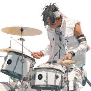 Handsome Punk Drummer Vinyl Car Decal Sticker – Waterproof & UV-Resistant 