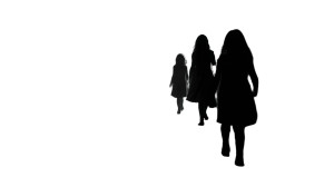 Young Girls Walking Vinyl Car Decal Sticker – Waterproof & UV-Resistant Young Girls Walking Vinyl Car Decal Sticker – Waterproof & UV-Resistant