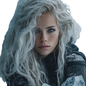 Ethereal Ice Warrior Vinyl Car Decal Sticker – Waterproof & UV-Resistant 