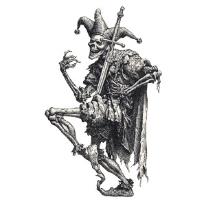 Sinister Skeletal Jester Vinyl Car Decal Sticker – Waterproof & UV-Resistant 