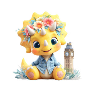 Baby Triceratops Art Vinyl Car Decal Sticker – Waterproof & UV-Resistant 