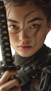 Samurai Warrior Girl V2 Vinyl Car Decal Sticker – Waterproof & UV-Resistant 