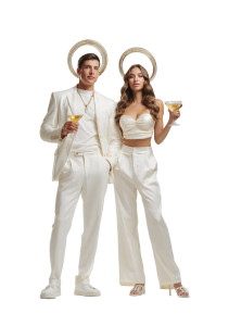 Modern Angelic Couple Vinyl Car Decal Sticker – Waterproof & UV-Resistant 