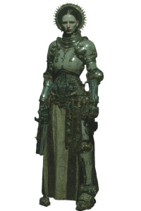 Cyber Knight Woman Vinyl Car Decal Sticker – Waterproof & UV-Resistant 