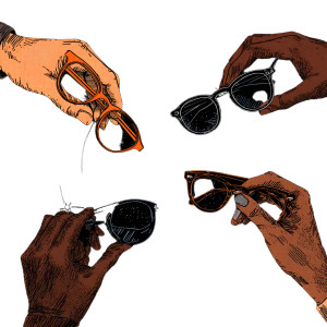 Hands Holding Glasses Vinyl Car Decal Sticker – Waterproof & UV-Resistant 