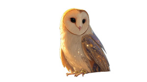 Golden Barn Owl Vinyl Car Decal Sticker – Waterproof & UV-Resistant 