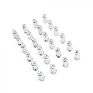 Durable Chrome Lug Nuts | Set of 24 | 14mm x 1.5 | Forged Carbon Steel | High Luster Finish