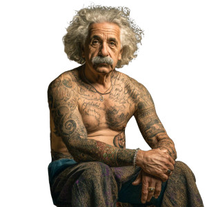 Tattooed Einstein V2 Vinyl Car Decal Sticker – Waterproof & UV-Resistant Tattooed Einstein V2 Vinyl Car Decal Sticker – Waterproof & UV-Resistant