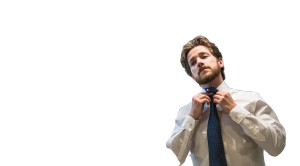 Businessman Morning Routine Vinyl Car Decal Sticker – Waterproof & UV-Resistant 