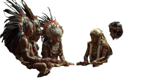 Ancient Mayan Scribes Vinyl Car Decal Sticker – Waterproof & UV-Resistant 